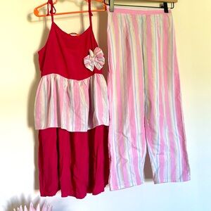 Girls cotton two piece dress set